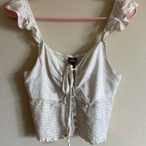 Off White Cutout Blouse 🌴🐬🌺